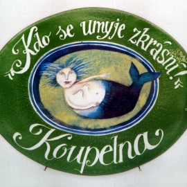 SMALTOVANÁ CEDULKA koupelna 12x9,5cm